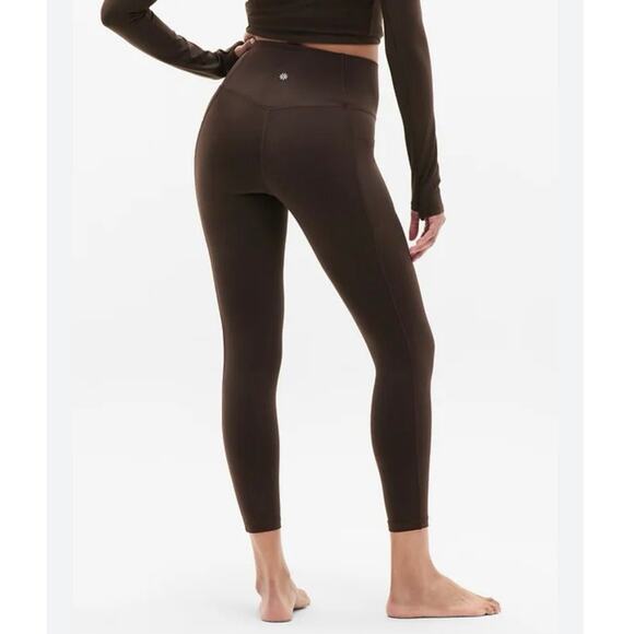 Athleta Salutation Stash High Rise 7/8 Leggings Brown Truffle EUC Size S Petite - Picture 7 of 9